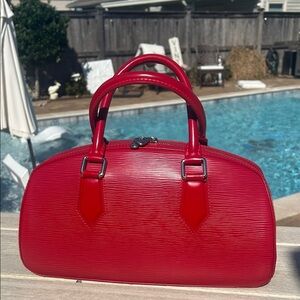 Louis Vuitton Jasmin Epi Leather Red Handbag